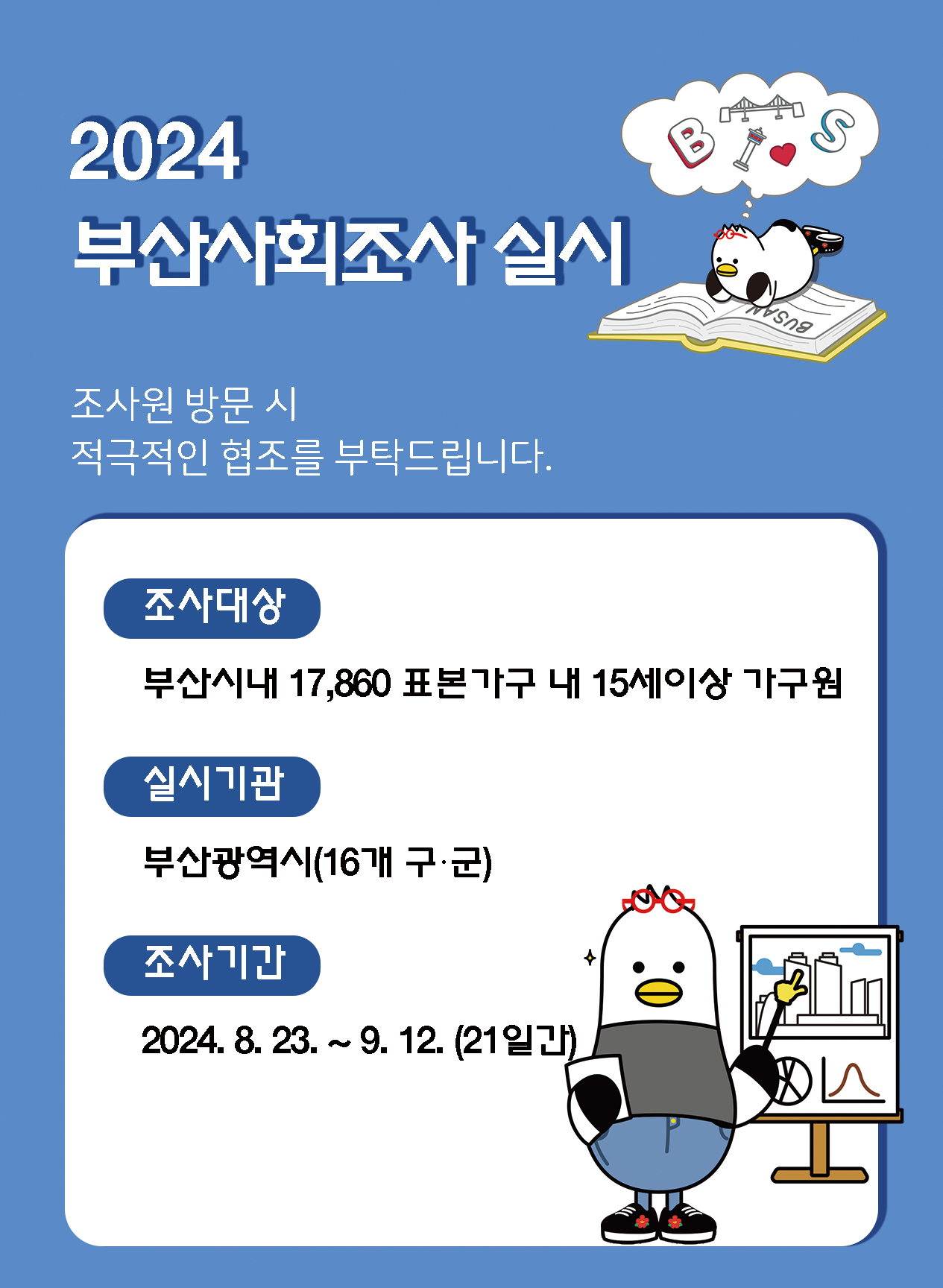 2024년 부산사회조사 실시 안내