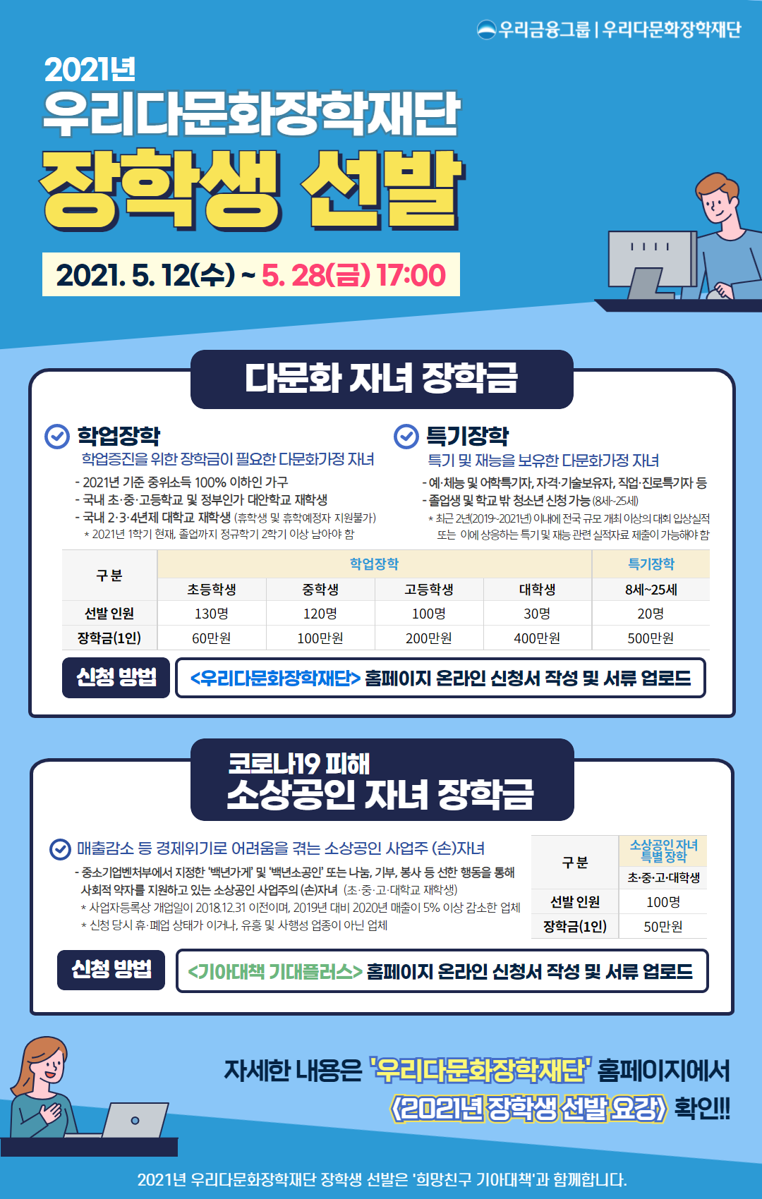 「2021년 우리다문화장학재단 장학사업」0