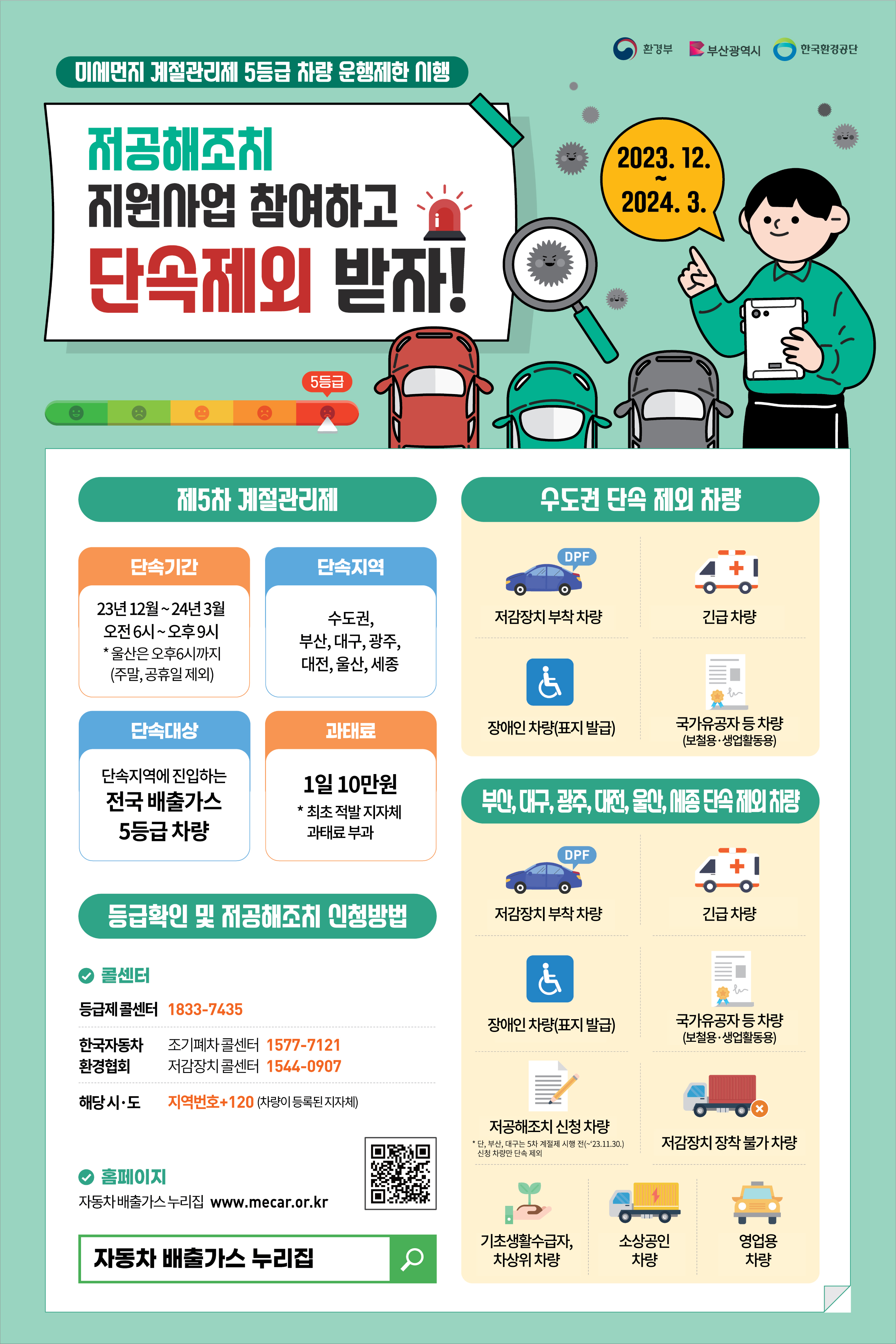 미세먼지 계절관리제 배출가스 5등급 차량 운행제한 안내0