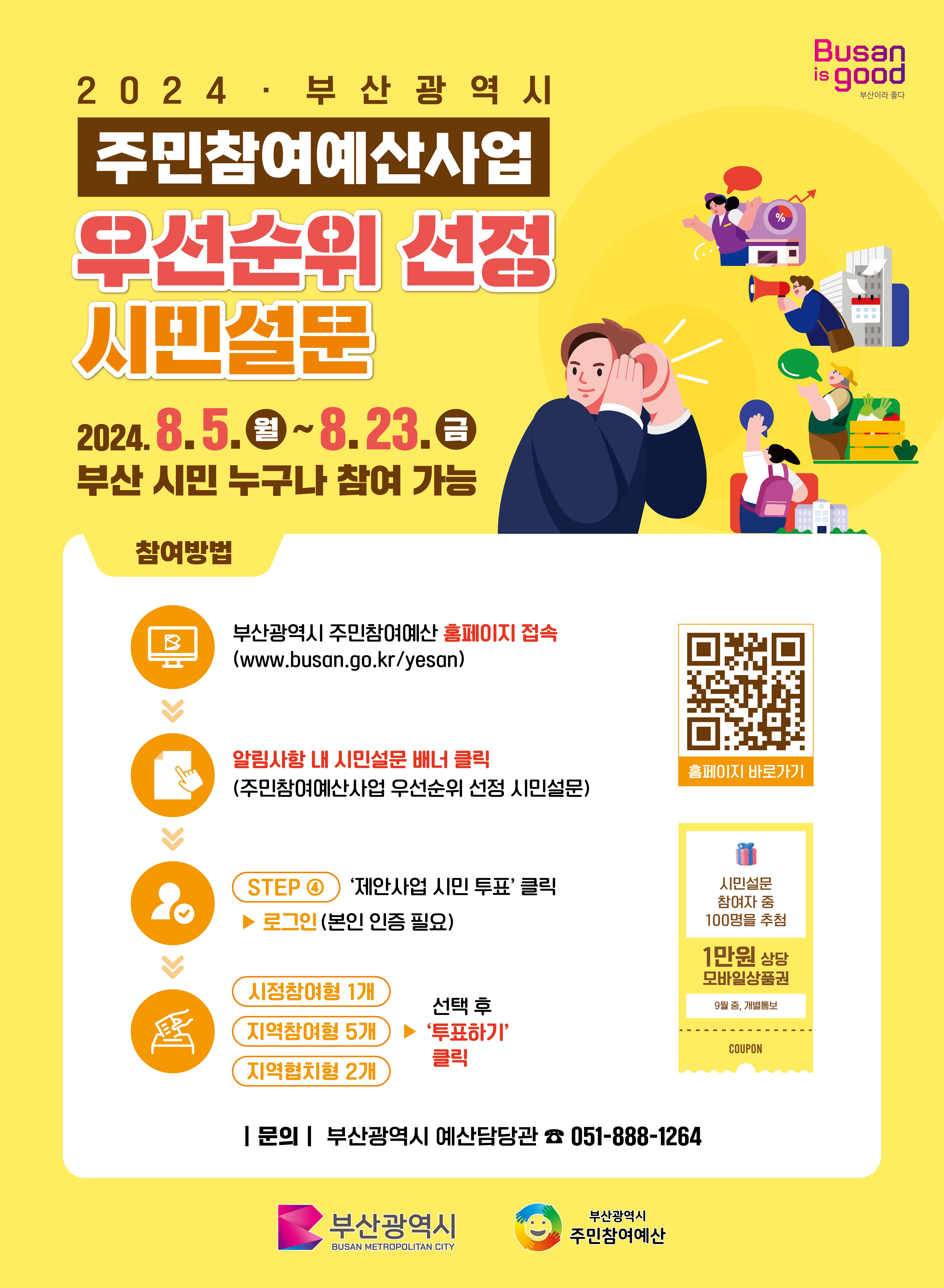 2024년 주민참여예산사업 우선순위 선정 시민 설문 실시 알림0