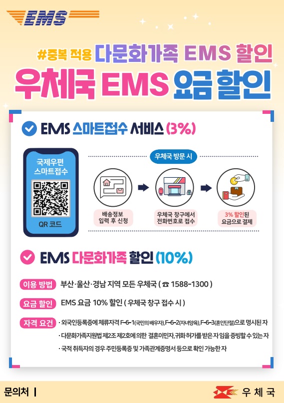 부산지방우정청 다문화가족 국제특급 우편요금 할인 혜택1