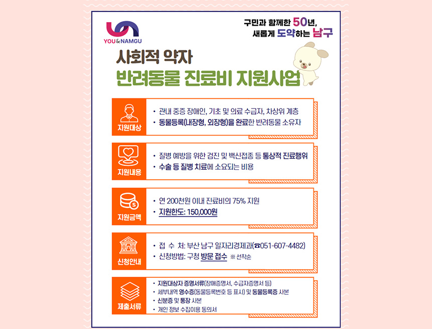 2025년 유기동물 입양비 지원사업 시행