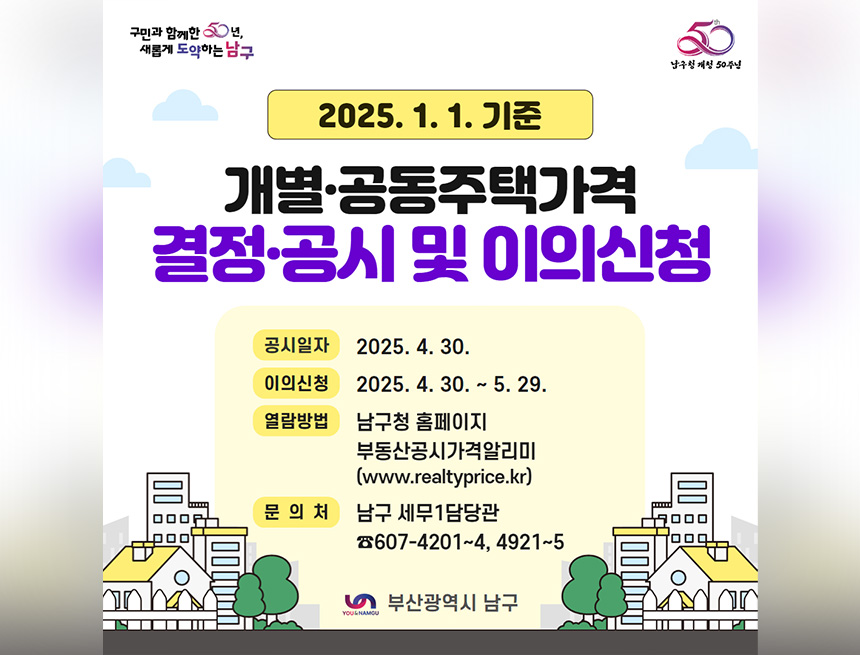 2025 1. 1.기준 개별(공동)주택가격 결정ㆍ공시 및 이의신청