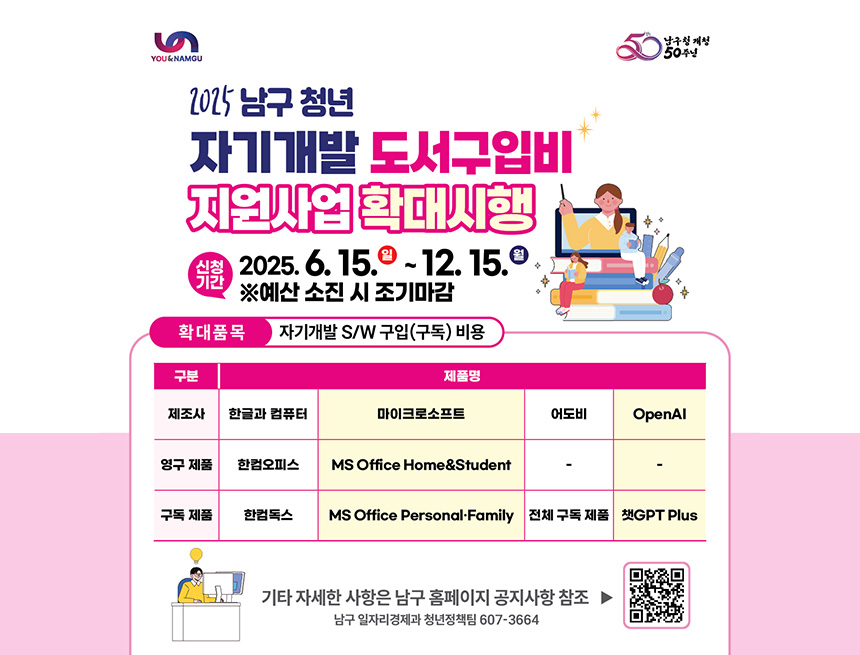 2025년 청년 자기개발 S/W 구입(구독)비 지원사업 참가자 모집